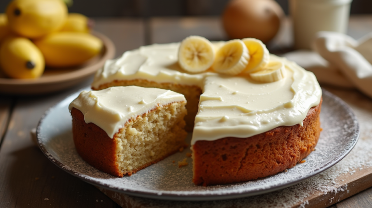 banana cake with cream cheese icing