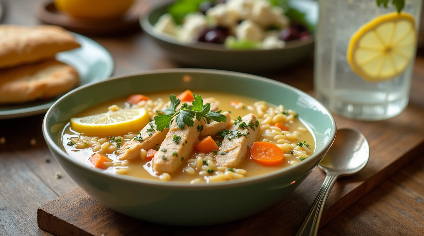 Greek Lemon Chicken Orzo Soup