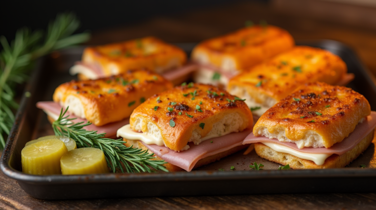Hot Ham And Cheese Sandwiches In Oven