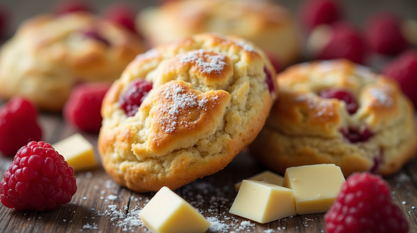 White Chocolate And Raspberry Biscuits